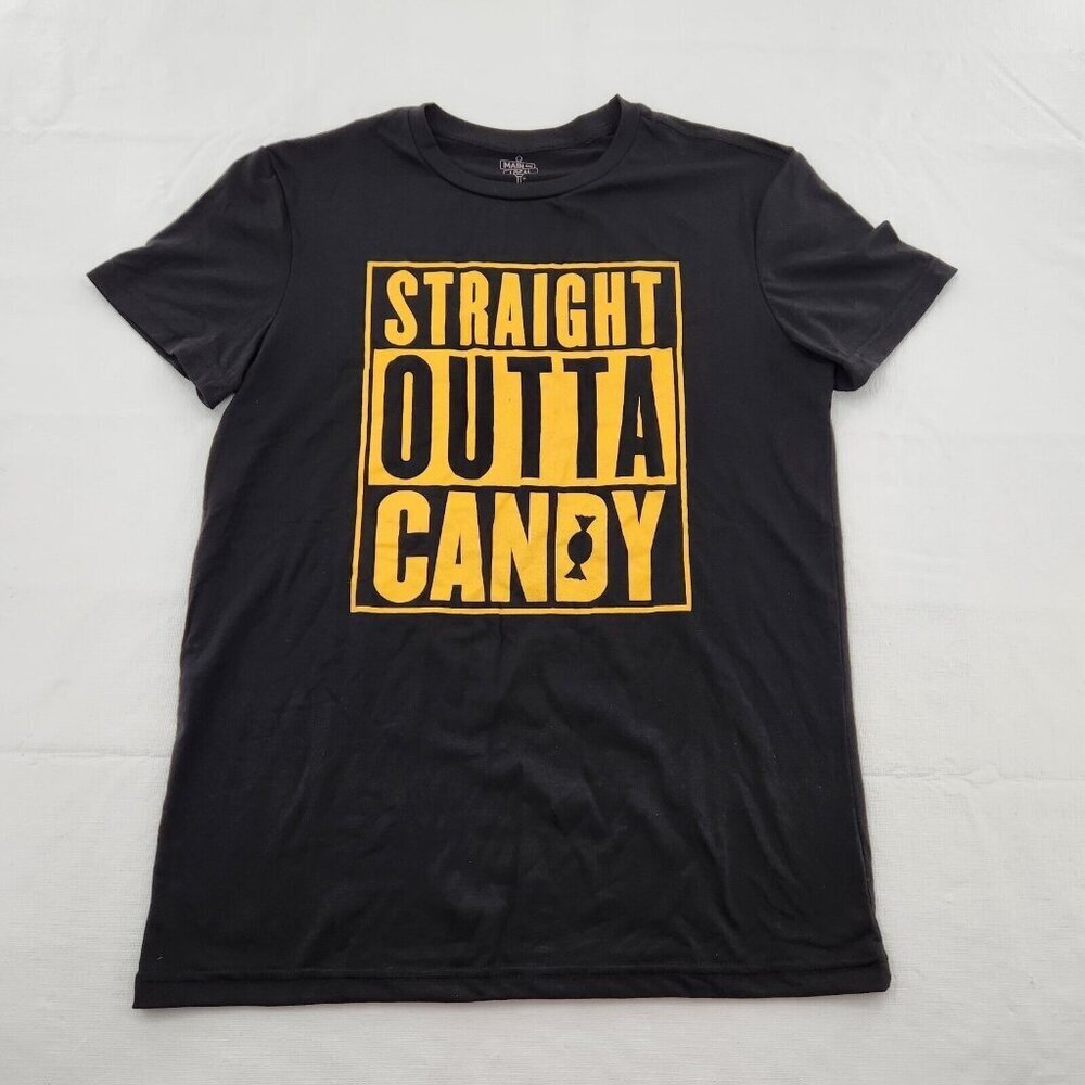 MAIN & LOCAL STRAIGHT OUTTA CANDY MEN'S SMALL GRAPHIC PRINT HALLOWEEN T SHIRT